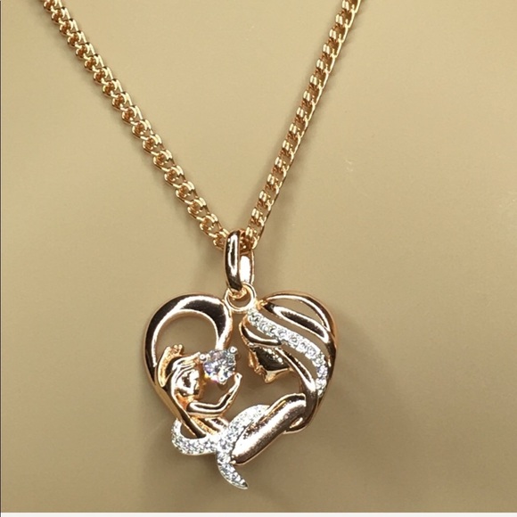 Mother and Child Heart Necklace - Picture 2 of 5
